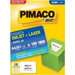 Ficha técnica e caractérísticas do produto Etiqueta Ink-Jet/Laser A4361 Pimaco 100 Folhas 1800 Etiquetas 46,5 X 63,5 Mm