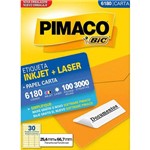 Ficha técnica e caractérísticas do produto Etiqueta Ink-jet Pimaco 030 Carta com 100 Fls 6180