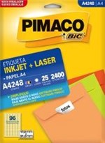 Ficha técnica e caractérísticas do produto Etiqueta Inkjet/Laser A4 248 17x31 2400 Unidades Pimaco - 953010