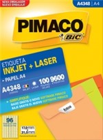 Ficha técnica e caractérísticas do produto Etiqueta Inkjet/Laser A4 348 17x31 9600 Unidades Pimaco - 1