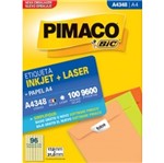 Ficha técnica e caractérísticas do produto Etiqueta Inkjet/Laser A4 348 17x31 9600 Unidades Pimaco