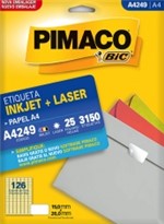 Ficha técnica e caractérísticas do produto Etiqueta Inkjet/Laser A4 249 15x26 3150 Unidades Pimaco - 1