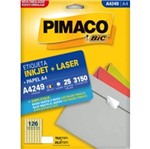 Ficha técnica e caractérísticas do produto Etiqueta Inkjet/Laser A4 249 15x26 3150 Unidades Pimaco