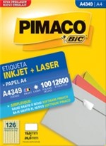 Ficha técnica e caractérísticas do produto Etiqueta Inkjet/Laser A4 349 15x26 12600 Unidades Pimaco - 1