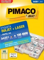 Ficha técnica e caractérísticas do produto Etiqueta Inkjet/Laser A4 351 21,2x38,2 6500 Unidades Pimaco - 1