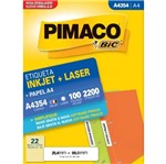 Ficha técnica e caractérísticas do produto Etiqueta Inkjet/Laser A4 354 25,4x99 2200 Unidades Pimaco