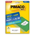 Ficha técnica e caractérísticas do produto Etiqueta Inkjet Laser A4 55,8X99Mm A4250 Pimaco