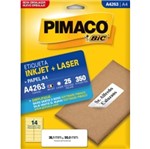 Ficha técnica e caractérísticas do produto Etiqueta Inkjet/Laser A4 263 38,1x99 350 Unidades Pimaco