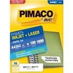 Ficha técnica e caractérísticas do produto Etiqueta Inkjet/Laser A4 362 33,9x99 1600 Unidades Pimaco