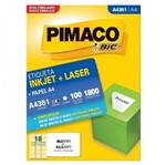 Ficha técnica e caractérísticas do produto Etiqueta Inkjet/Laser A4 361 46,5x63,5 1800 Unidades Pimaco