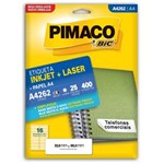 Ficha técnica e caractérísticas do produto Etiqueta Inkjet Laser A4 33,9X99Mm A4262 Pimaco