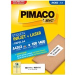 Etiqueta Pimaco A4 Inkjet e LASER A4363 com 1400 Etiquetas