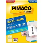 Etiqueta Pimaco A4 Inkjet e LASER A4368 com 200 Unidades