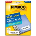 Etiqueta Pimaco Carta Inkjet e LASER 6082 com 140 Unidades