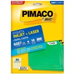 Etiqueta Pimaco Carta Inkjet e LASER 6087 com 800 Unidades