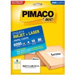 Etiqueta Pimaco Carta Inkjet e LASER 6095 com 80 Unidades