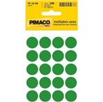 Ficha técnica e caractérísticas do produto Etiqueta Tp 19 Redonda 100un Verde Fluor Pimaco Blister