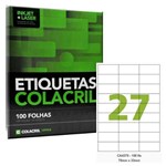 Ficha técnica e caractérísticas do produto Etiquetas Adesivas A4 70 X 33 Mm 100 Folhas Colacril Ca4370