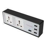 Ficha técnica e caractérísticas do produto Extensão Elétrica Filtro Linha Régua 2 Tomadas e 4 USB Preto