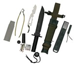 Ficha técnica e caractérísticas do produto Faca Platoon com Kit de Sobrevivência, Caça e Pesca - Nautika 321160-Verde Musgo