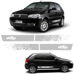 Ficha técnica e caractérísticas do produto Faixa Lateral Fiat Palio Way 2014/2019 Adesivo Prata Decorado