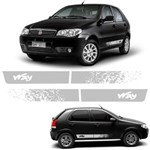 Ficha técnica e caractérísticas do produto Faixa Lateral Fiat Palio Way 2014/ Adesivo Prata Decorado