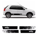 Ficha técnica e caractérísticas do produto Faixa Lateral Fiat Palio Way 2014/ Adesivo Preto Decorado