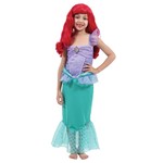 Ficha técnica e caractérísticas do produto Fantasia Ariel Infantil Super Luxo - Disney Princesas M