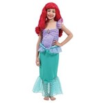 Ficha técnica e caractérísticas do produto Fantasia Ariel Infantil Super Luxo - Disney Princesas - G