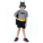 Ficha técnica e caractérísticas do produto Fantasia Batman Curto Infantil - Liga da Justiça M
