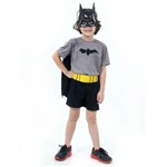 Ficha técnica e caractérísticas do produto Fantasia Batman Curto Infantil - Liga da Justiça