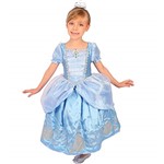 Ficha técnica e caractérísticas do produto Fantasia Cinderela Infantil Luxo Princesa Disney M 5-8