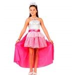 Ficha técnica e caractérísticas do produto Fantasia da Barbie Rock N Royals Infantil Luxo G 9-12
