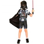 Ficha técnica e caractérísticas do produto Fantasia Darth Vader Infantil Curta Star Wars M 5-8
