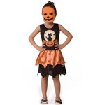 Ficha técnica e caractérísticas do produto Fantasia de Halloween Abobora Infantil Feminina com Máscara