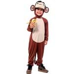 Ficha técnica e caractérísticas do produto Fantasia de Macaco Infantil Animais Completa com Capuz G 5-6