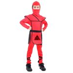 Ficha técnica e caractérísticas do produto Fantasia de Ninja Samurai Vermelho com Gorro Infantil Luxo