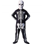 Ficha técnica e caractérísticas do produto Fantasia Esqueleto Infantil Halloween com Máscara P 2-4