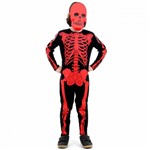 Ficha técnica e caractérísticas do produto Fantasia Esqueleto Infantil Vermelho de Luxo - Sulamericana