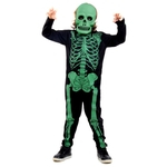 Ficha técnica e caractérísticas do produto Fantasia Esqueleto Macacão Verde Infantil - Halloween