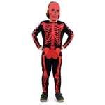 Ficha técnica e caractérísticas do produto Fantasia Esqueleto Macacão Vermelho Infantil - Halloween