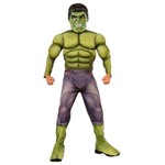Ficha técnica e caractérísticas do produto Fantasia Hulk Infantil Deluxe com Músculos Vingadores 2