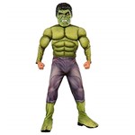 Ficha técnica e caractérísticas do produto Fantasia Hulk Infantil Deluxe com Músculos Vingadores 2 G 12-14