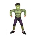 Ficha técnica e caractérísticas do produto Fantasia Infantil Hulk Vingadores da Marvel com Máscara - Hulk - Médio
