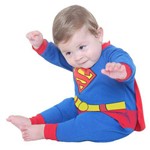 Fantasia Infantil Macacão Super-Homem Bebê - Super-Homem