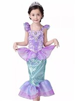 Ficha técnica e caractérísticas do produto Fantasia Infantil Pequena Sereia Princesa Ariel - Importado