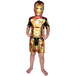 Ficha técnica e caractérísticas do produto Fantasia Iron Man 3 Dourada Curto Standard - Rubies