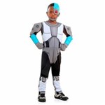 Ficha técnica e caractérísticas do produto Fantasia Jovens Titans Infantil Cyborg Luxo - G