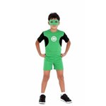 Ficha técnica e caractérísticas do produto Fantasia Lanterna Verde Pop com Máscara Clássico - G / 9 - 12