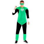 Ficha técnica e caractérísticas do produto Fantasia Lanterna Verde Premium Adulto Máscara e Anel Original